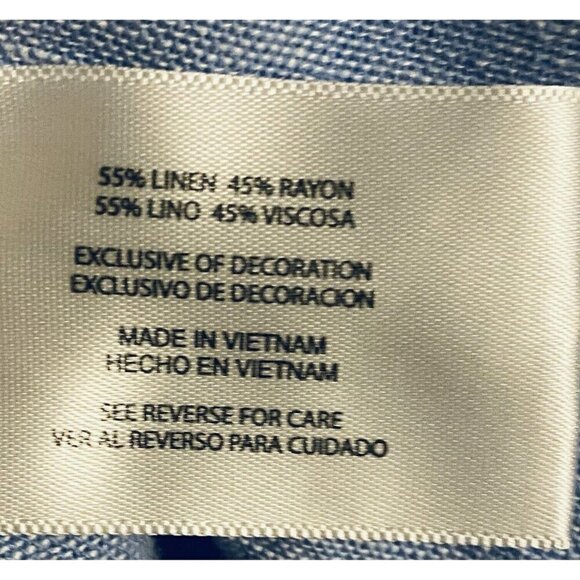 Orvis Top Womens XXL Blue Button Up Long Sleeve Hi Low Hem Linen Blend Classic - Picture 6 of 8